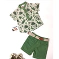 thumbnail image 2 of Fortune Toddler Boy 2Pcs Summer Outfits Short Sleeve Button Down Shirt Elastic Waist Shorts, 2 of 7