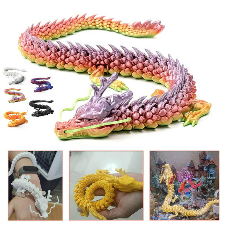 3D Printed Articulated Dragon, Relief Anti Anxiety Dragon, Realistic 3D Printed Dragon, Rotatable Joints Dragon Model Figurines Stress Relief Toys for