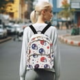 thumbnail image 7 of FORMRS Mini Backpack Purse for Women Travel Daypack Casual Shoulder Bag, Star Spangled Helmets, 7 of 7
