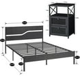 thumbnail image 2 of VECELO 3-Piece Bedroom Set, Twin Size Platform Bed Frame + Nightstand with 2-Drawer in Black, 2 of 8