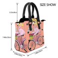 thumbnail image 4 of Zufioo Flamingo Riding a Bicycle Print Leather Rivet Shoulder Bag, Microfiber PU Leather Adjustable Shoulder Strap Handbag, Ideal Gift for Women-One Size, 4 of 6