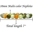 thumbnail image 2 of Angelstones Natural Multi-Color Nephrite Genuine Semi-Precious Gemstones Healing 10mm Beaded Stretch Bracelet 7" Unisex, 2 of 4