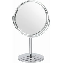 1X 3X Magnifying Makeup Mirror Vanity Mirror for Tabletop, Silver 7 Inch Standing Bathroom Cosmetic Mirror, Portable Double Sided Magnification Mirror