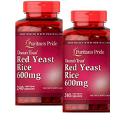 Puritan's Pride Red Yeast Rice 600 mg, 240 Count, Pack of 2
