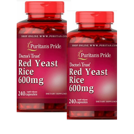 Puritan's Pride Red Yeast Rice 600 mg, 240 Count, Pack of 2