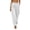 White, variant on VEKDONE Women's Formal Dress Pants Solid Color Bissiness Straight Trousers Summer Casual Elastic Waist Suit Pants Button Zipper Office Work Long Pants with Pockets Army Green XXL