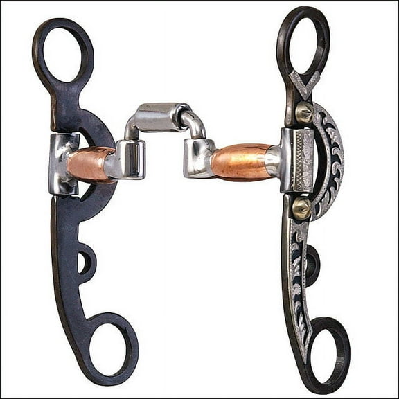 hilason antique brown argentine horse bit w/hinged correction mouth