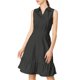 thumbnail image 5 of Vestido midi sin mangas de algodón sólido con cinturón y dobladillo con volantes INSPIRE CHIC para mujer en negro, 5 of 6