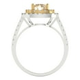 thumbnail image 4 of Clara Pucci 14K White/Yellow Gold 1.61ct Morganite Halo Ring for Women, 4 of 8
