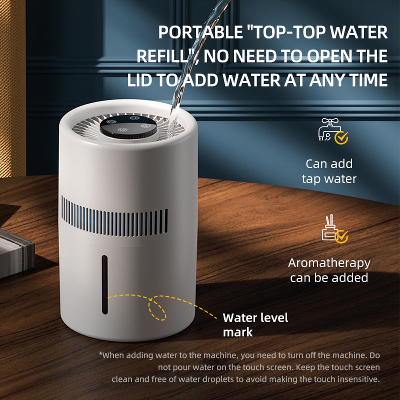 ZToonmas Humidifier And Air Purifier In One 4L Humidifier Large Cool Mist Humidifier Diffuser Purifier Humidifier for Bedroom With Mist Level Controland Purification Filter That Removes Impurities