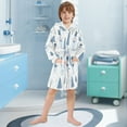 thumbnail image 5 of FORMRS Niños Bathrobe Unisex Hooded Robe Soft Plush Pajamas Sleepwear, Size 10-12T, White Snowman, 5 of 7
