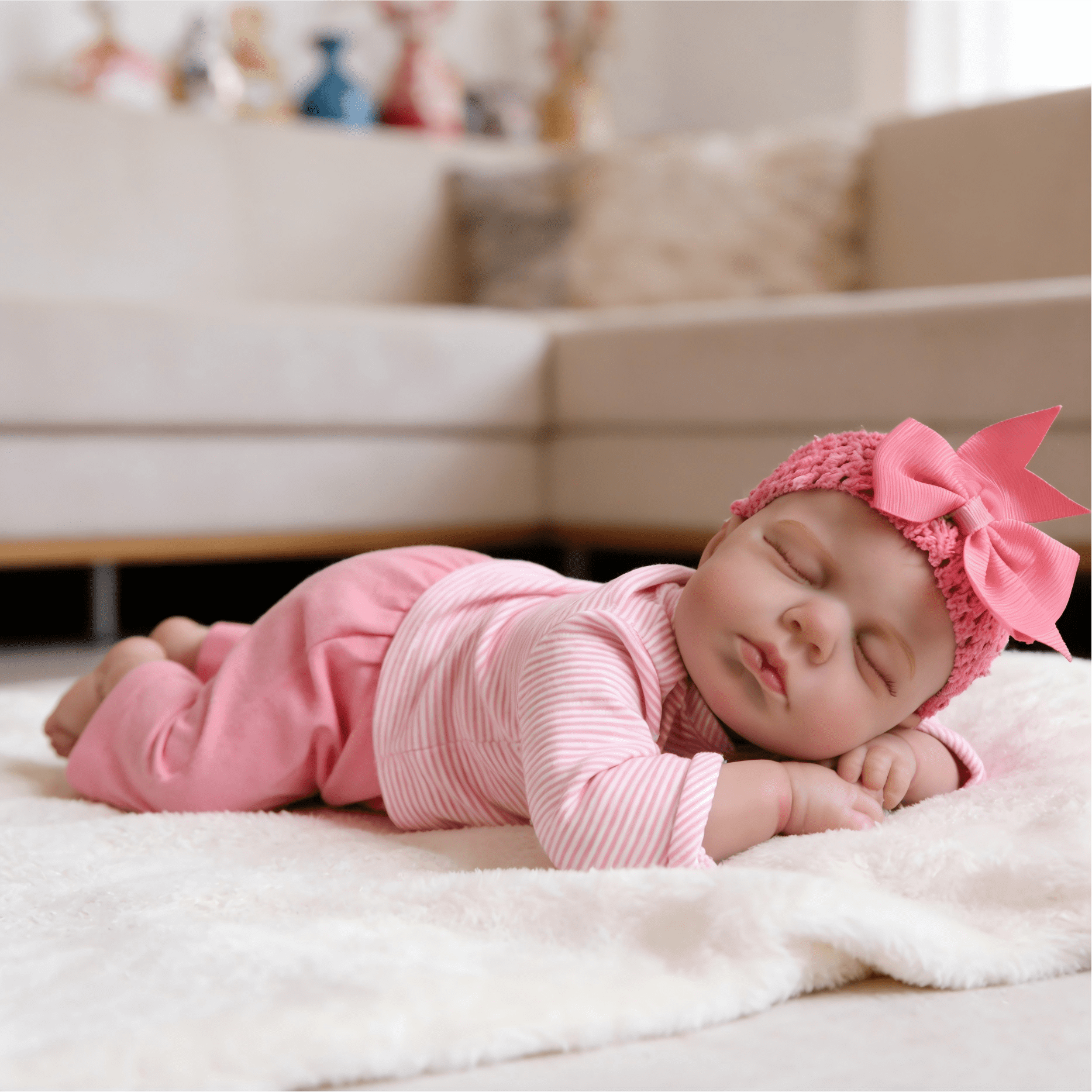 iCradle Cute Lifelike Handmade Sleeping Reborn Baby Dolls Girl 19 Inch 48 cm Soft Cloth Body Painted Hair Realistic Newborn Baby Dolls with Pink Clothes for Kids Age 3+
