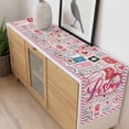 thumbnail image 4 of Pink Love Table Runner - 108 Inch Long, Kitchen Dining Table Runner Dresser Scarves, Valentine's Day Postmark Mails Retro Farmhouse Decor for Coffee Tables Wedding Party Banquet, 4 of 8