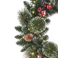 thumbnail image 4 of Holiday Time 24" Pre-lit Frosted Christmas Wreath, Green, Glittered, 4 of 5