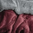 thumbnail image 7 of Ultra-Soft Full/Queen Size Sherpa Blanket, Cozy and Warm Double-Sided Plush Blanket Burgandy and Grey, 79" x 88", Machine Washable, 7 of 7