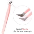 thumbnail image 3 of Lash Extension Tweezers Fiber Tips Volume Lash Tweezers Curved Precision Pink Eyelash Tweezers 90 Degree Angle Boot Great for Larger Fans Eyelash Extension Tweezers Professional, 3 of 7