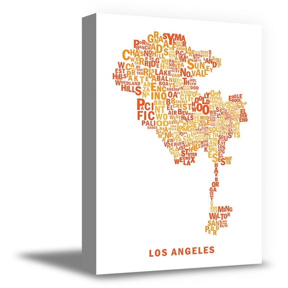 Awkward Styles City Map Canvas Wall Art Los Angeles Home Decor Prints