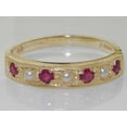 thumbnail image 6 of LBG 18k Yellow Gold Cultured Pearl and Ruby Womens Band Ring - Sizes 4 to 12 Available, 6 of 6