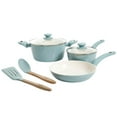 thumbnail image 1 of Gibson Plaza CafÃ© 7 Piece Aluminum Cookware Set, Sky with Soft Touch Bakelite Handle, 1 of 7