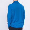 thumbnail image 5 of miqiqism Mens Fashion Shirts Classic Long Sleeve Thermal Zipped Shirt Trendy Solid Color Slim Fit Quarter Zipper Pullover Blouses,Blue,4X-Large, 5 of 6