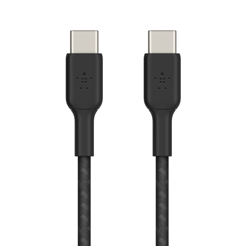 Belkin Boostcharge Braided USB-C to USB-C Cable (5ft) W/ Strap, Cable for Samsung Galaxy, Samsung Note, Pixel, iPad Pro and More - Black