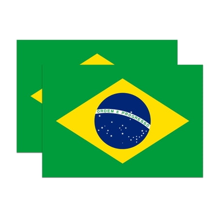 (2 Pack) Brazil World Flag Magnets - Brazilian Pride - 5" On Longest Side - Premium Magnet - Choose from Over 200 Countries - for Cars, Refrigerators, Toolboxes, Lockers- Made in USA - MAG0833