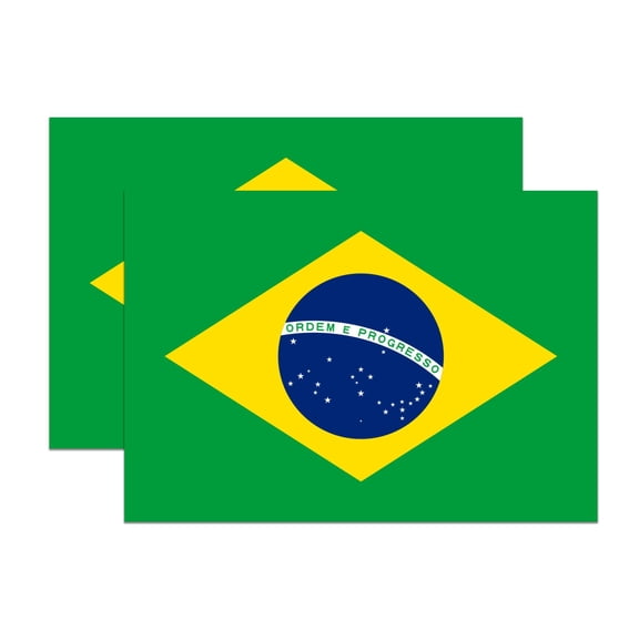 (2 Pack) Brazil World Flag Magnets - Brazilian Pride - 5" On Longest Side - Premium Magnet - Choose from Over 200 Countries - for Cars, Refrigerators, Toolboxes, Lockers- Made in USA - MAG0833