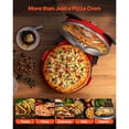 thumbnail image 6 of 12 Inch Electric Pizza Oven 1200W Pizza Maker with Cordierite Stone 5 Mode Temperature Control Viewing Window Red, 6 of 10