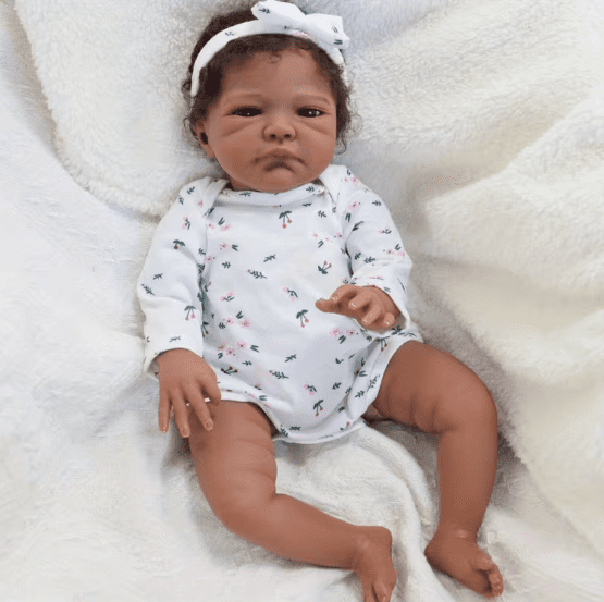 Dayoff kids 20 Inch Sleeping Reborn Baby Doll, African American,Vinyl Material For Kids Age 3+(No Accessories)