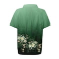 thumbnail image 4 of NAMTYQX Sports Tops for Women Uk Soft Womens Bowling Shirt Lapel Trendy Short Sleeve Slacking Green Size XL, 4 of 5