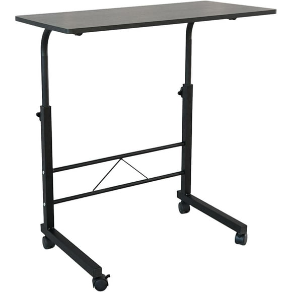 Mobile Desk Detachable Computer Desk Small Desk with Steel Side Detachable Simple Desk Black