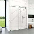 thumbnail image 2 of 56-60"W x 72"H Frameless Sliding Shower Door - 8mm Clear Tempered Glass, Chrome Bypass Design for Modern Bathrooms, 2 of 9