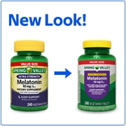 Spring Valley Extra Strength Melatonin Tablets Dietary Supplement Value Size, 10 mg, 240 Count