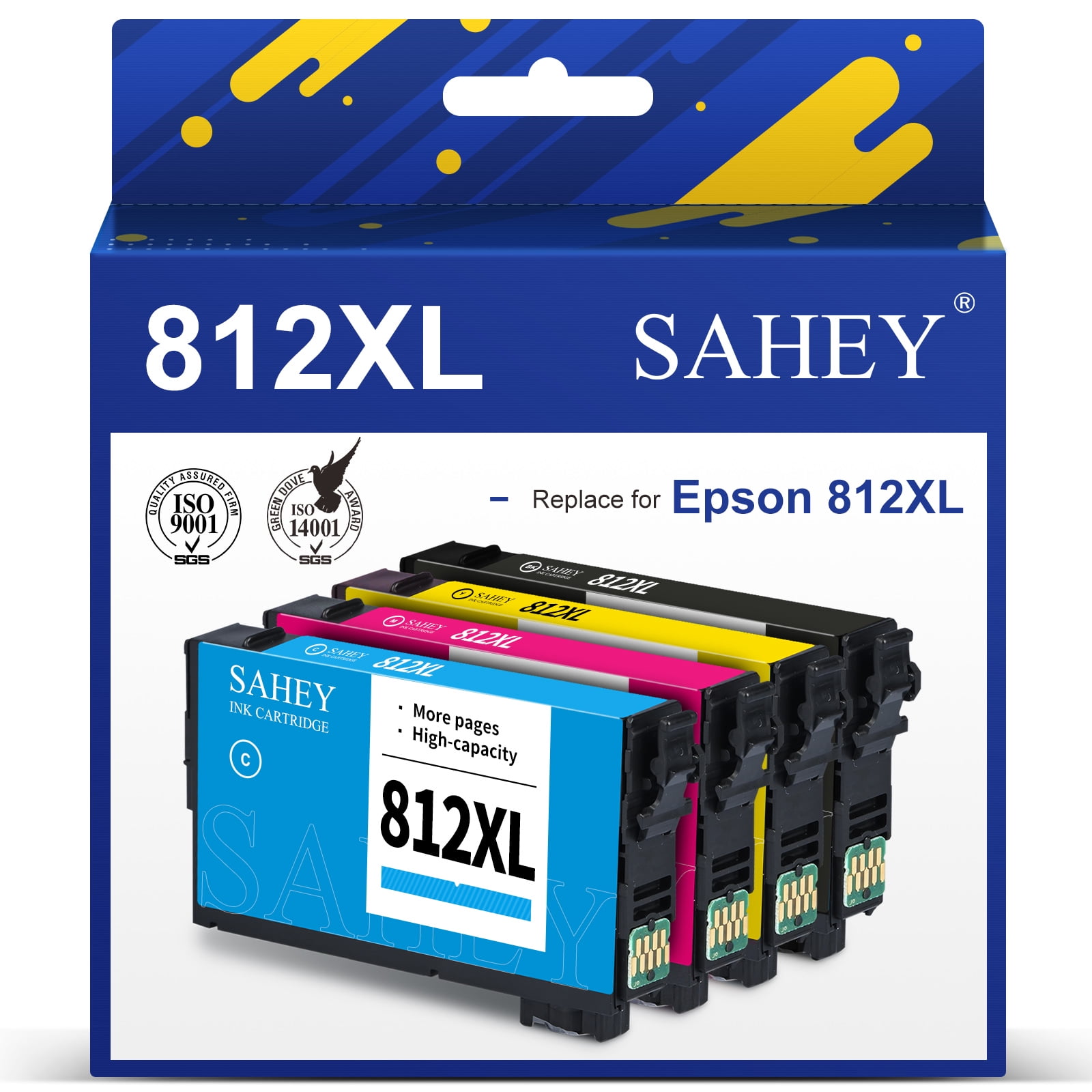812 XL Ink Cartridge for Epson Ink Cartridge with Epson 812XL Printer Ink for Pro WF-7820 WF-7840 WF-7310 Workforce EC-C7000 (Black, Cyan, Magenta, Yellow, 4 Pack) - Walmart.com