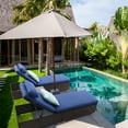 thumbnail image 6 of 3 PCS Patio Chaise Lounge Outdoor Lounge Chair Patio Reclining Chair with Coffee Table Cushion&Pillow 5 Angle Adjustment PE Rattan Chair for Courtyards Poolside Garden (Blue), 6 of 7