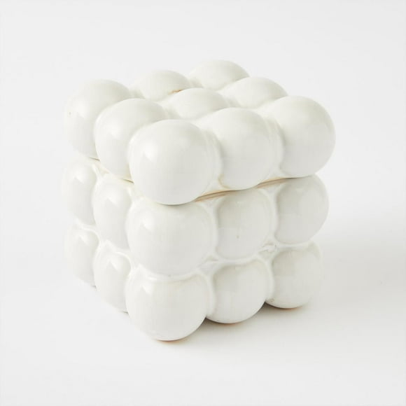 Boîte décorative à bulles blanches Anko