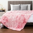 thumbnail image 6 of PAVILIA Faux Fur Throw Blanket Twin Tie-Dye Pink, Soft Warm Sherpa Blankets & Throws for Bed, Fluffy Plush Thick Fleece Throw Blanket for Couch Sofa, Reversible Furry Shaggy Blanket, Pink 60x80, 6 of 7