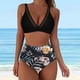 thumbnail image 2 of Gibobby Trajes de Baño para Mujer Bikini de cintura alta para mujer, bañadores sexys de dos piezas con realce, traje de baño Vintage, conjunto de Bikini (Beige,M), 2 of 5