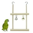 thumbnail image 3 of SPRING PARK Wood Perch Toy with Bell for Bird Parrot Parakeet Cockatiel Conure Cockatoo African Grey Macaw Eclectus Lovebird Finch Canary Budgie Cage Stand Swing, 3 of 7