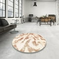 thumbnail image 3 of Ahgly Company Indoor Square Abstract Blanched Almond Beige Abstract Area Rugs, 7' Square, 3 of 6