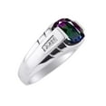 thumbnail image 3 of RYLOS Cushion Shape Checker Top 12MM Alexandrite Color Stone & Diamonds Set in Sterling Silver Size 9, 3 of 6