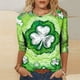 thumbnail image 1 of Xuyuer St. Patrick's Day Womens 3/4 Sleeve Crew Neck T Shirts Printed Graphic Tee Tops Graphic Tee Tops Shamrock Graphic Tees St Patty's Lucky T-Shirt Green Irish Tops, 1 of 5