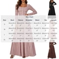 thumbnail image 4 of Busydd Textured Maxi Dresses for Women Fashion Button Front Square Neck Fall Dress Tiered Flowy Solid Color Long Sleeve Dress S, 4 of 10