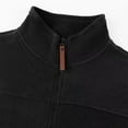 thumbnail image 5 of WTOBBY Men's Full Zip Fleece Jacket, Lightweight Outdoor Hiking Casual Soft Warm Coat with Pockets for Everyday Comfort and Style,Black 2XL, 5 of 6