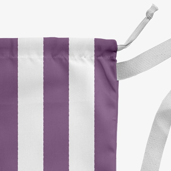 Simply Daisy Stripe 28 x 36 in Lavender Laundry Bag