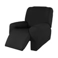 thumbnail image 1 of Sofá reclinable seccional elástico fácil de usar Funda de felpa suave y ajustada Funda de sofá lavable Protector de muebles con elasticidad para niños Negro 4 Rebanadas SM SunniMix cubierta de chaise lounge, 1 of 8