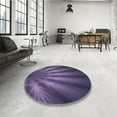 thumbnail image 4 of Ahgly Company Machine Washable Indoor Square Transitional Plum Purple Area Rugs, 6' Square, 4 of 7