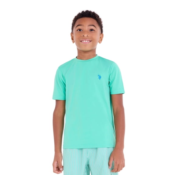 U.S Polo Assn. Boys Short Sleeve Rashguard, Sizes 4-18
