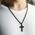 thumbnail image 4 of APSVO Black Cross Necklace for Men Bible Verse Stainless Steel Cross Pendant Chain American Flag Necklaces Religious Christian Jewelry Gifts, 4 of 6