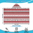 thumbnail image 2 of Red Christmas Folk Pattern Hooded Bath Towel，60"x35" for Ages 3 To 12 Kids, Quick Dry Lightweight Soft Microfiber Hood Beach Towel Cover Up for Kids, 2 of 7